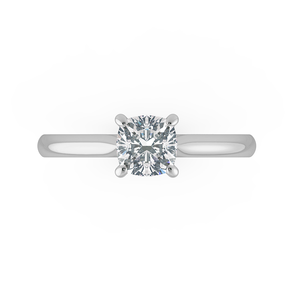 Cushion Solitaire Engagement Rings