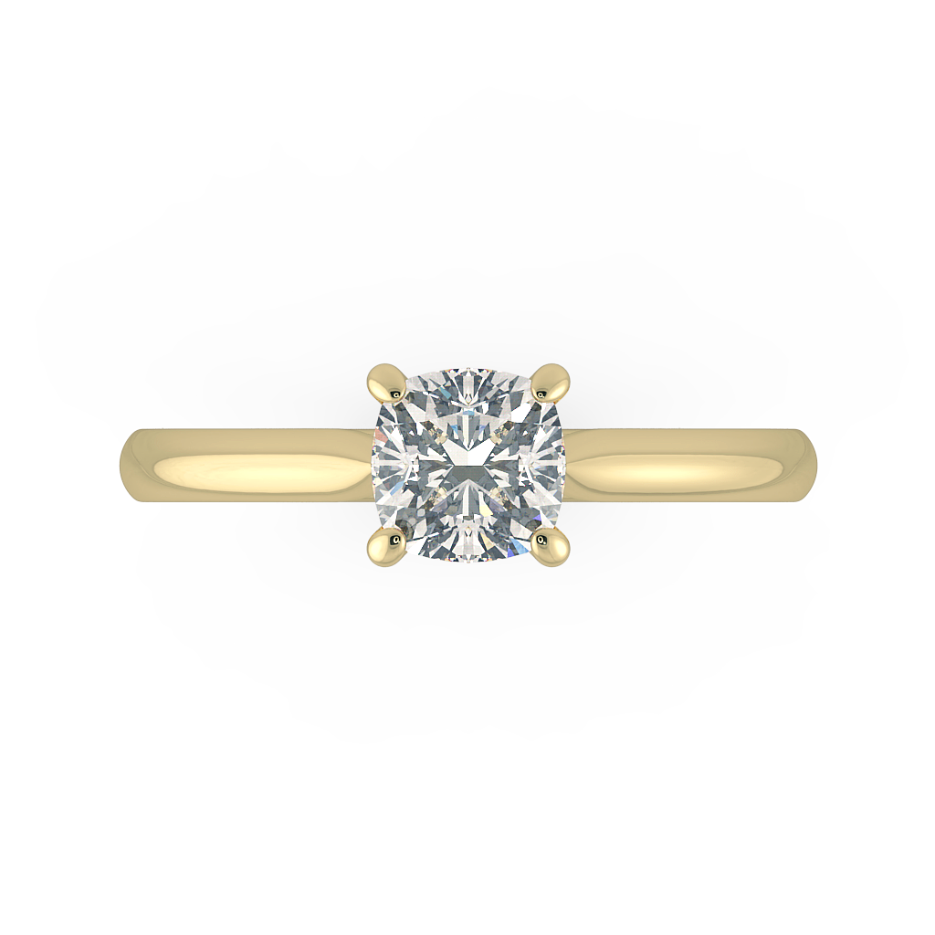Cushion Solitaire Engagement Rings