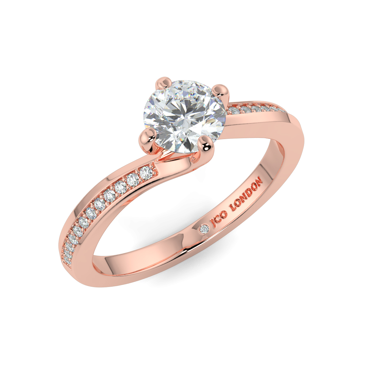 Round Shoulder Diamond Engagement Rings