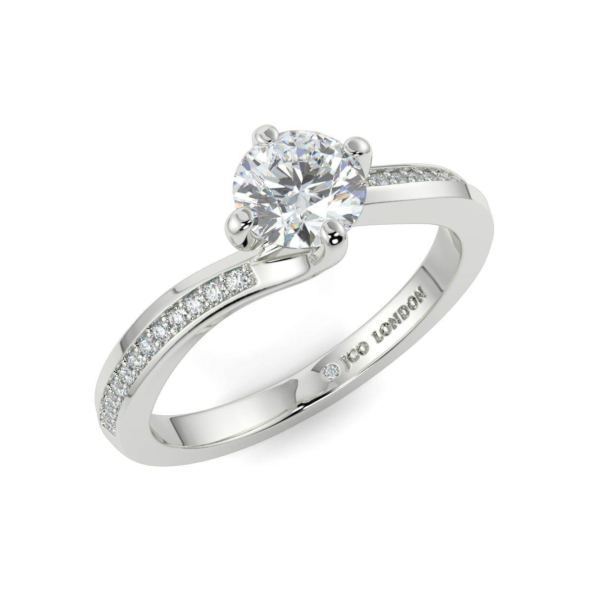 Round Shoulder Diamond Engagement Rings