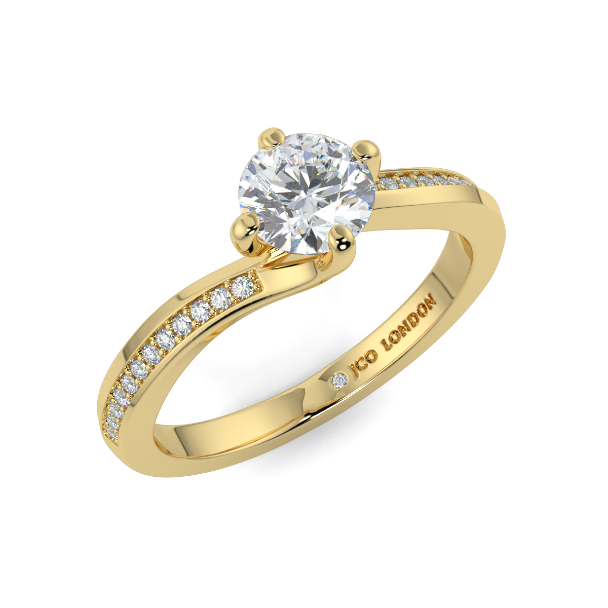 Round Shoulder Diamond Engagement Rings