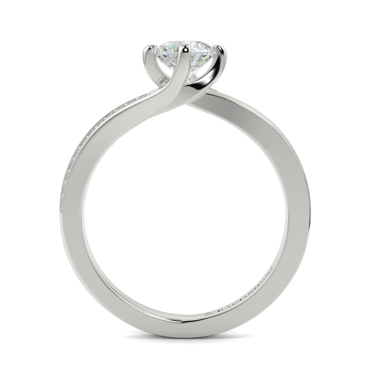 Round Shoulder Diamond Engagement Rings