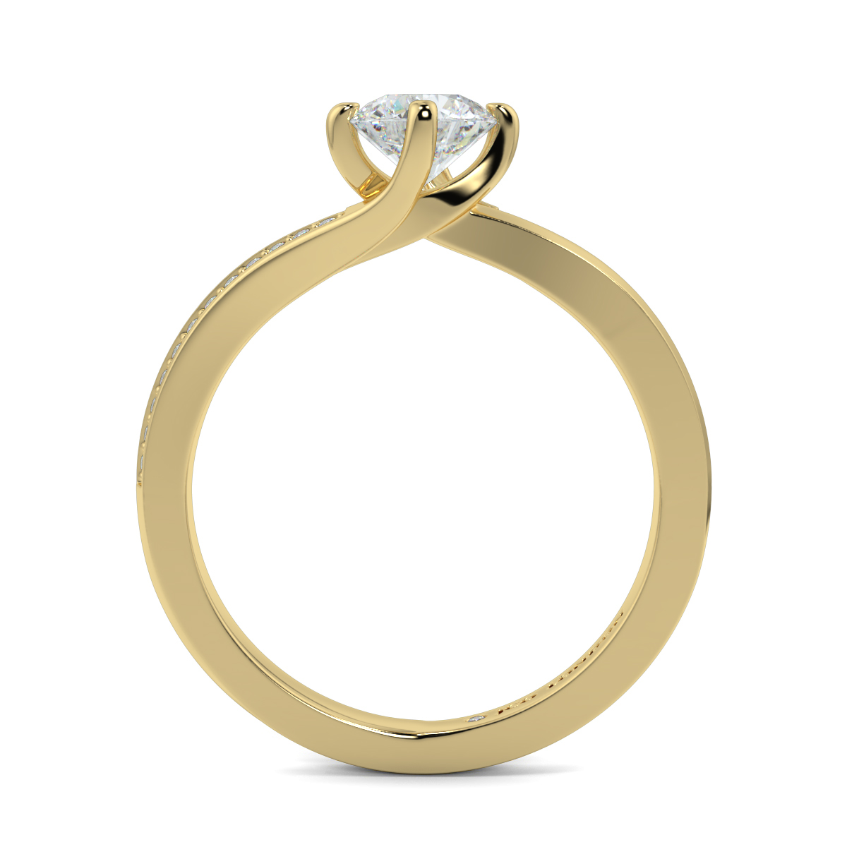 Round Shoulder Diamond Engagement Rings