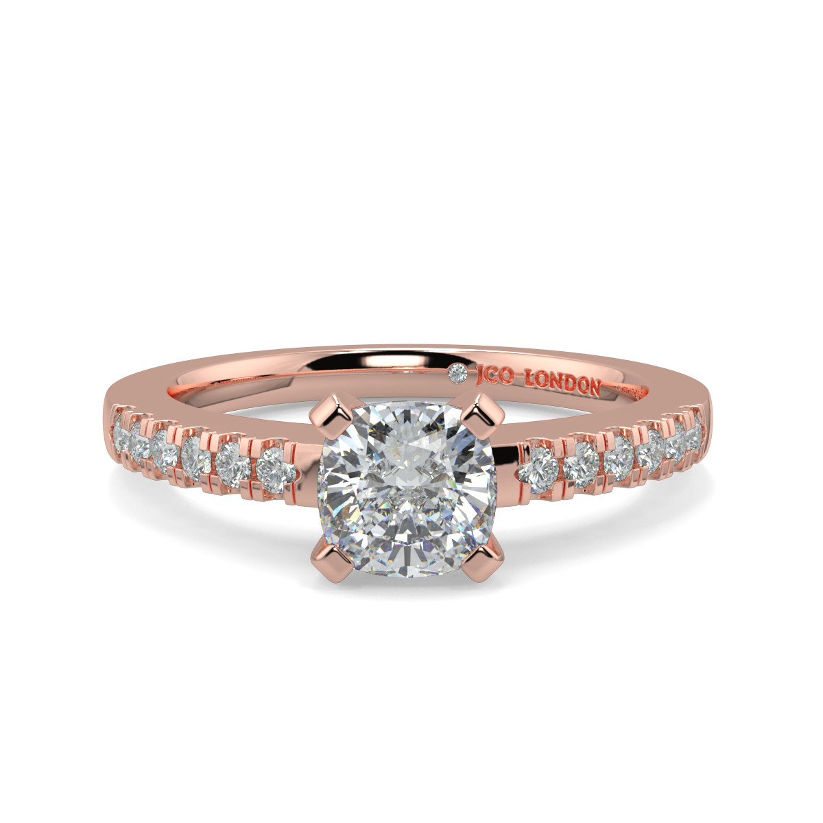 Cusion Shoulder Diamond  Engagement Rings