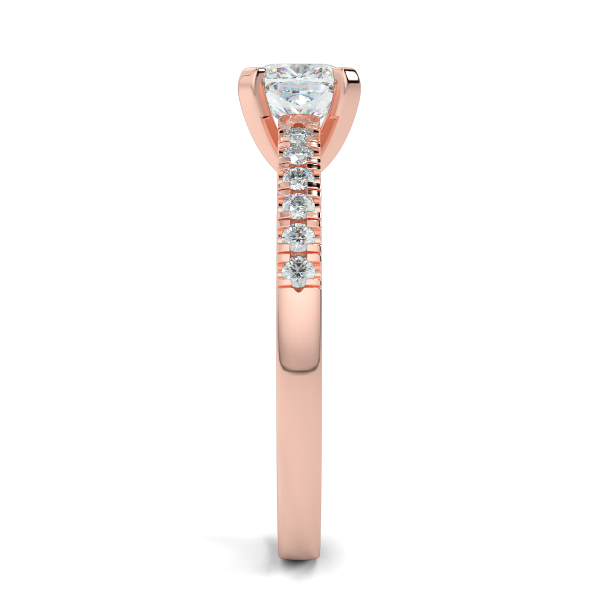 Cusion Shoulder Diamond  Engagement Rings
