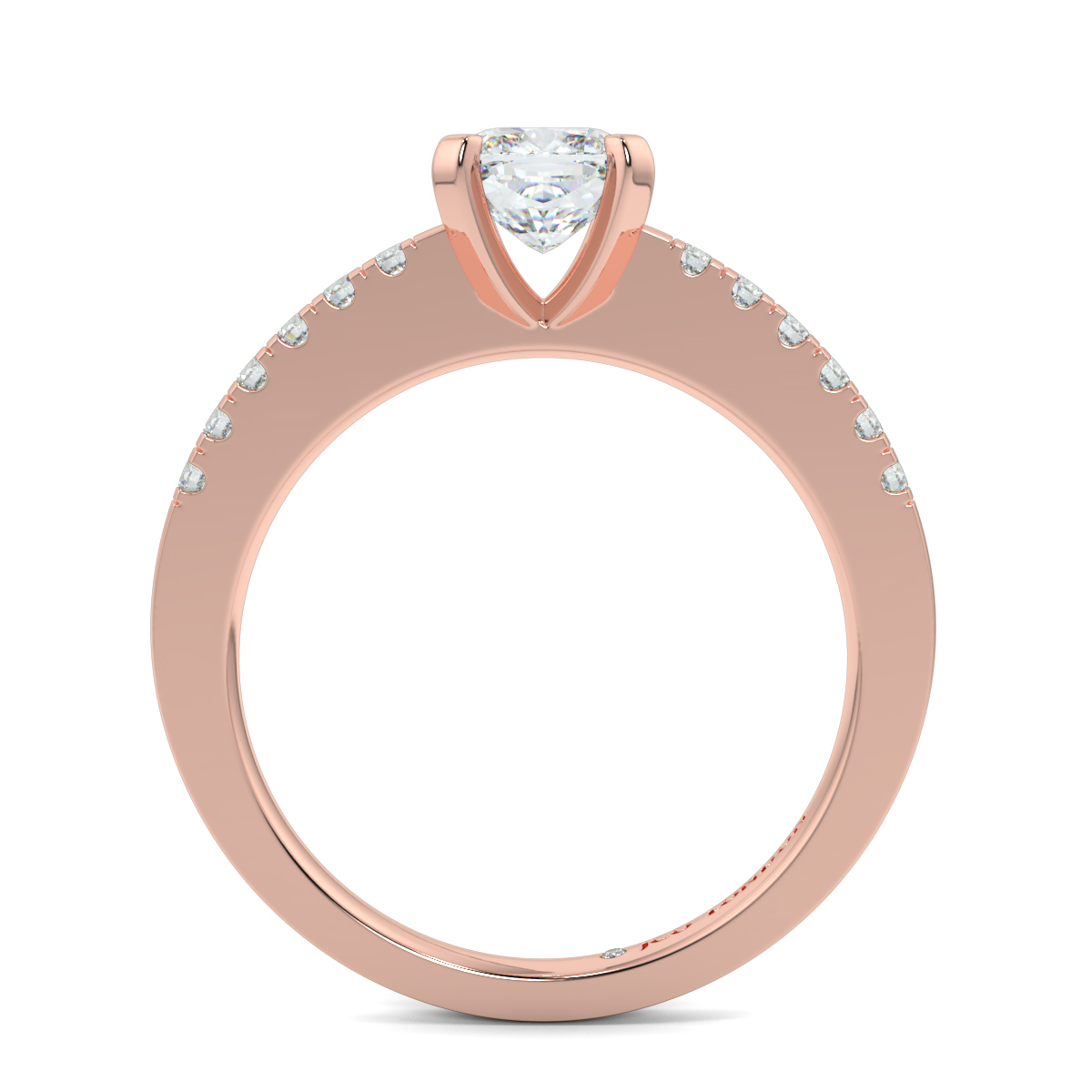 Cusion Shoulder Diamond  Engagement Rings