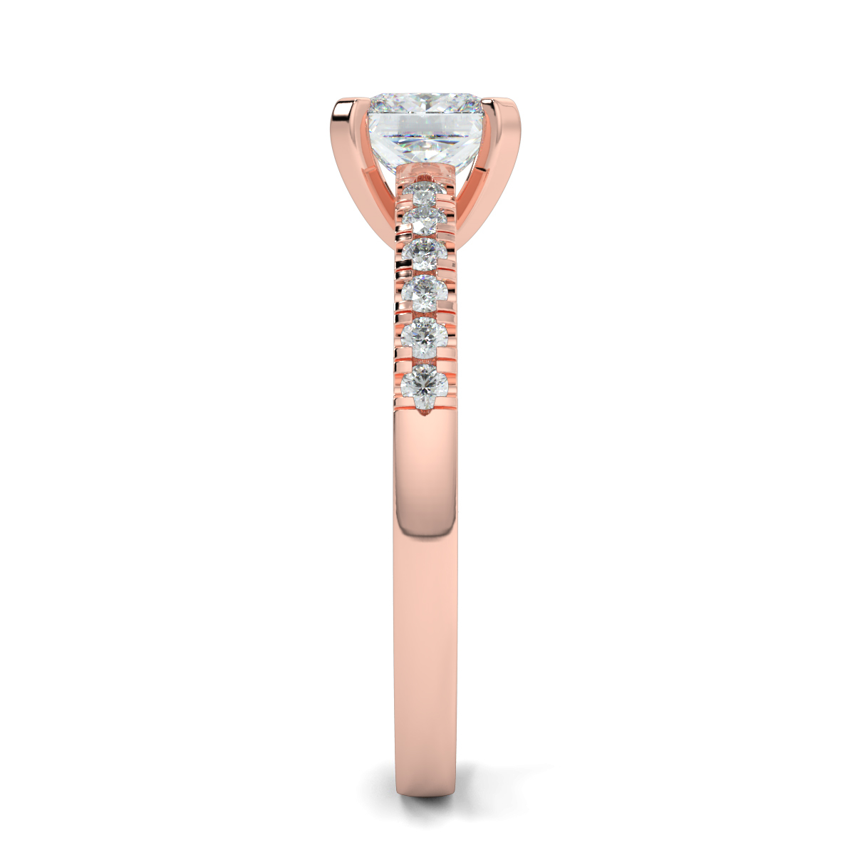 Princess Shoulder Diamond  Engagement Rings