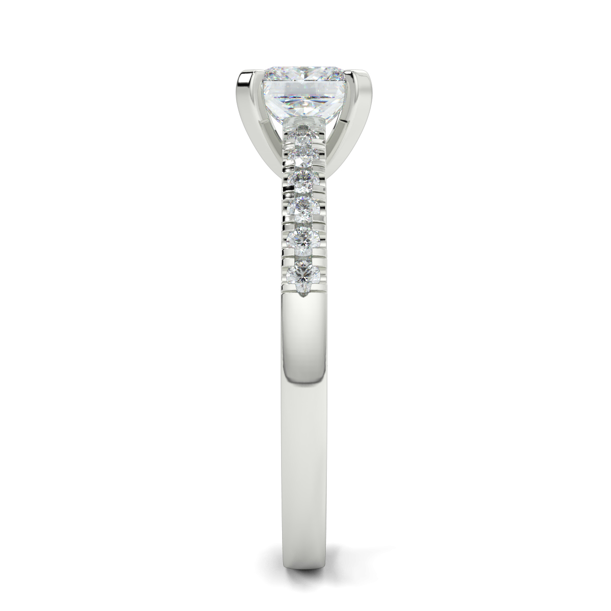 Princess Shoulder Diamond  Engagement Rings