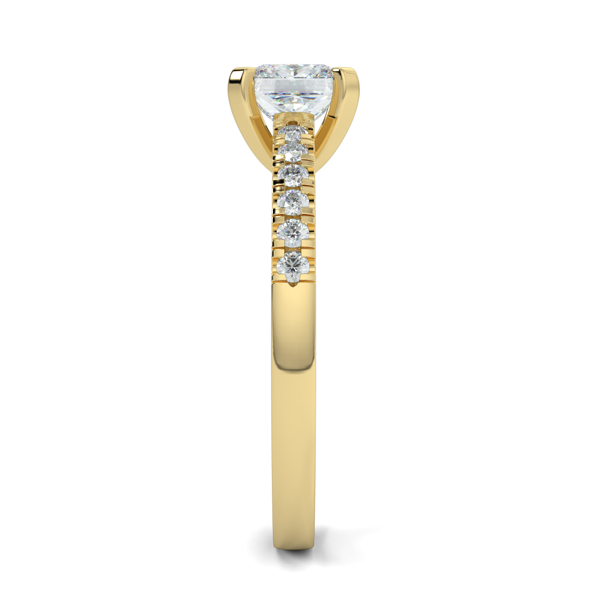 Princess Shoulder Diamond  Engagement Rings