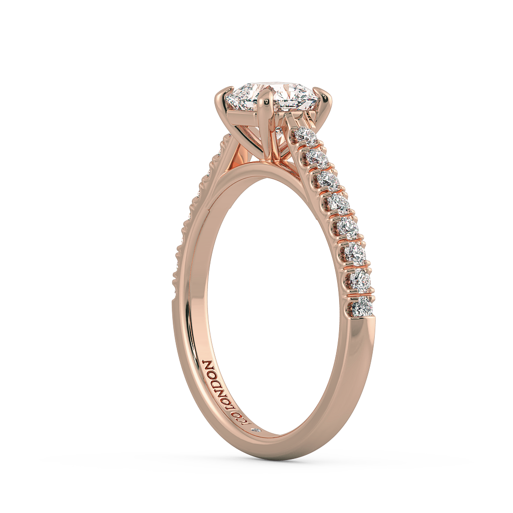 Asscher Shoulder Diamond  Engagement Rings