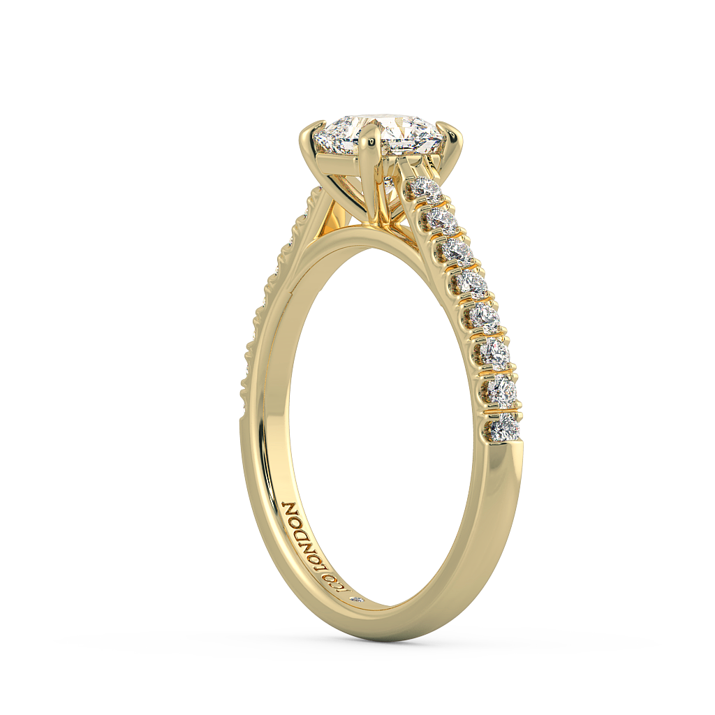 Asscher Shoulder Diamond  Engagement Rings