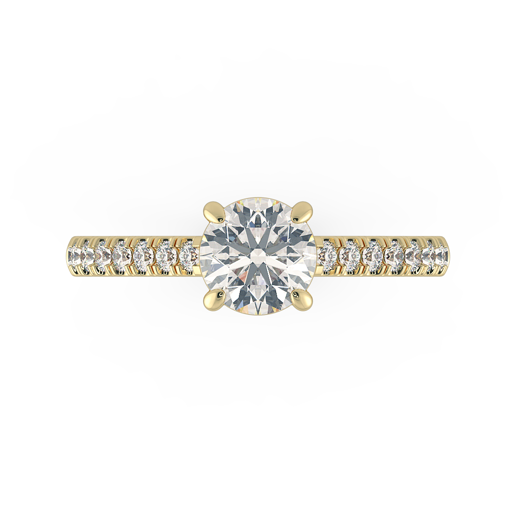 Round Shoulder Diamond  Engagement Rings
