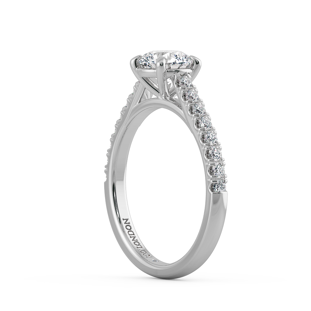 Round Shoulder Diamond  Engagement Rings