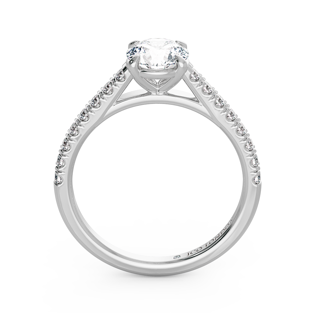 Round Shoulder Diamond  Engagement Rings