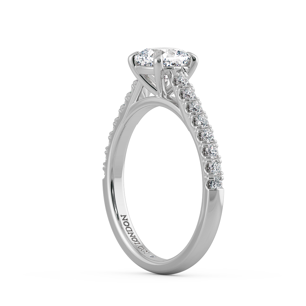 Cushion Shoulder Diamond  Engagement Rings