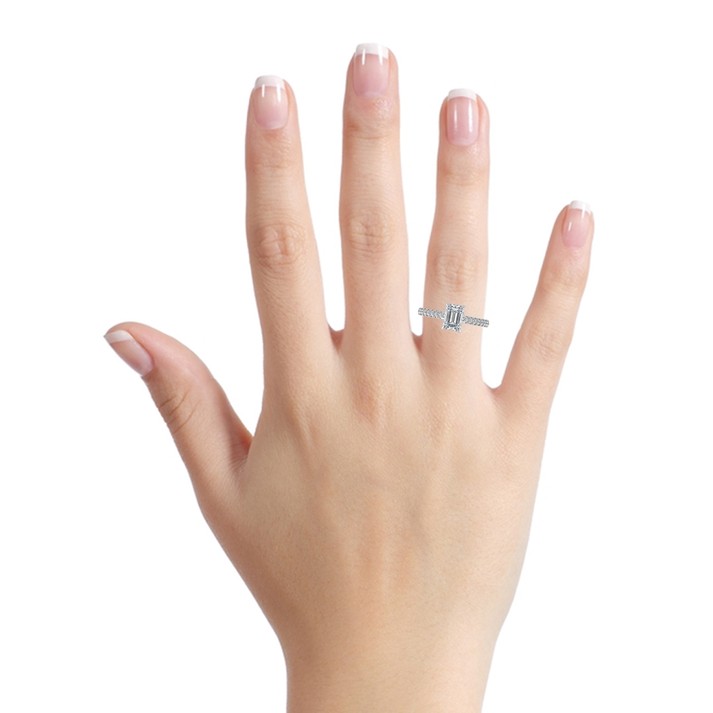 Emerald Shoulder Diamond  Engagement Rings
