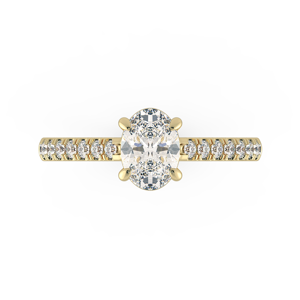 Oval Shoulder Diamond  Engagement Rings