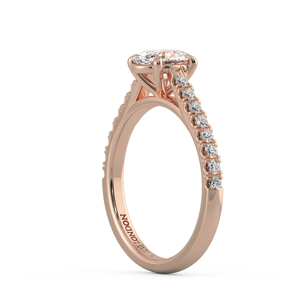 Oval Shoulder Diamond  Engagement Rings