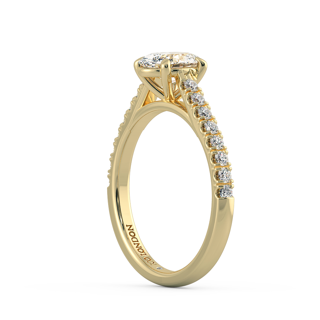 Oval Shoulder Diamond  Engagement Rings