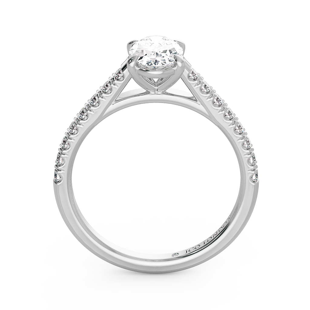 Oval Shoulder Diamond  Engagement Rings
