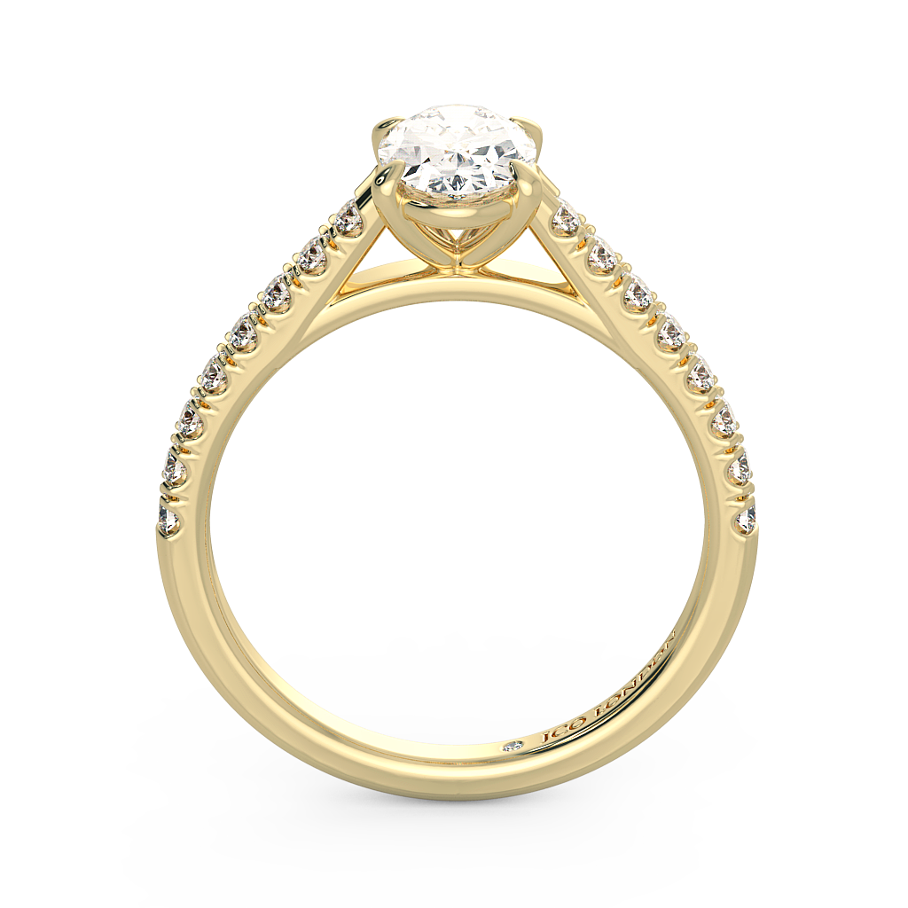 Oval Shoulder Diamond  Engagement Rings