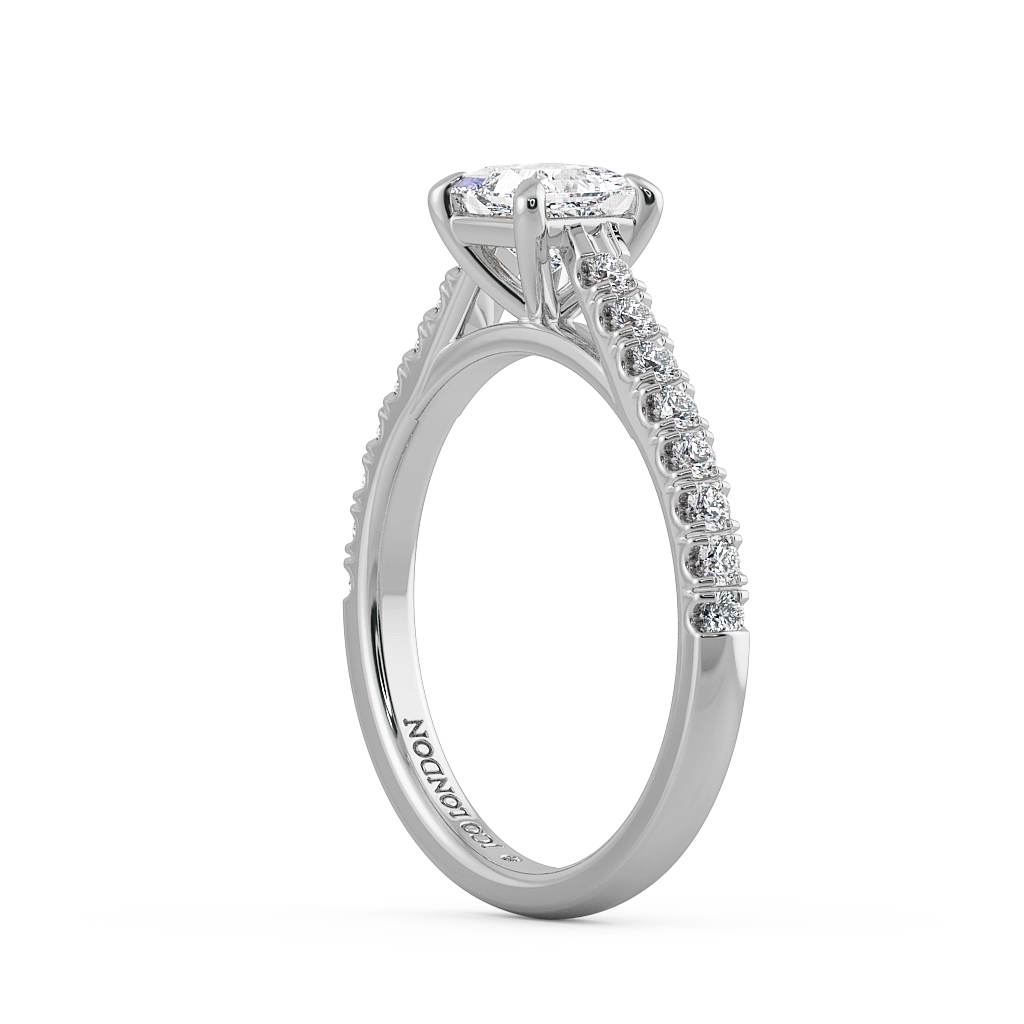 Princess Shoulder Diamond  Engagement Rings