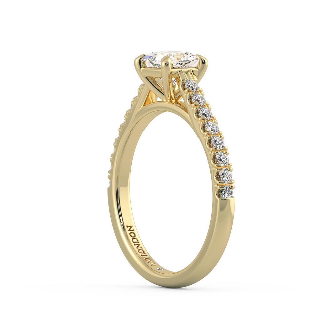Princess Shoulder Diamond  Engagement Rings