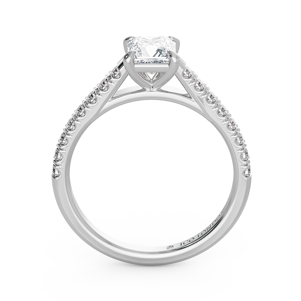 Princess Shoulder Diamond  Engagement Rings