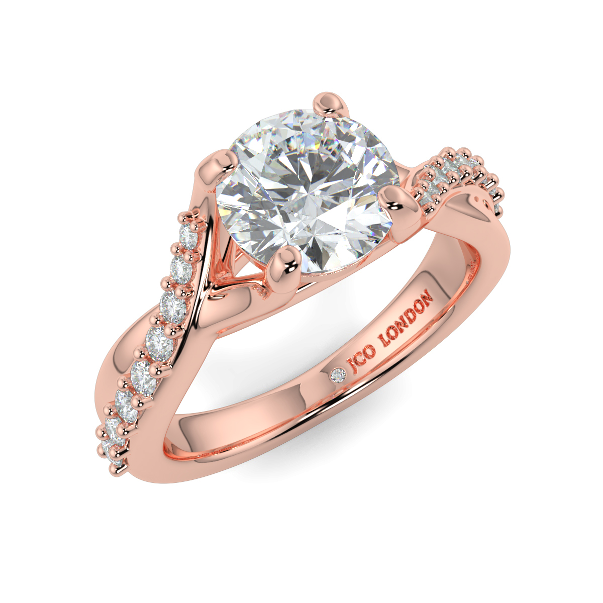 Round Shoulder Diamond  Engagement Rings
