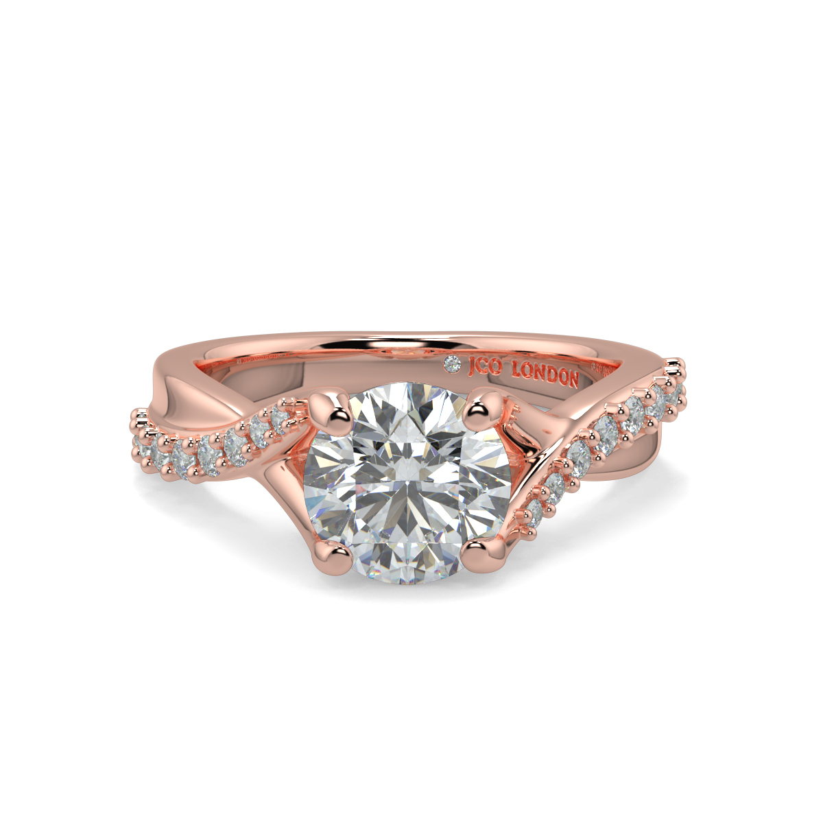 Round Shoulder Diamond  Engagement Rings