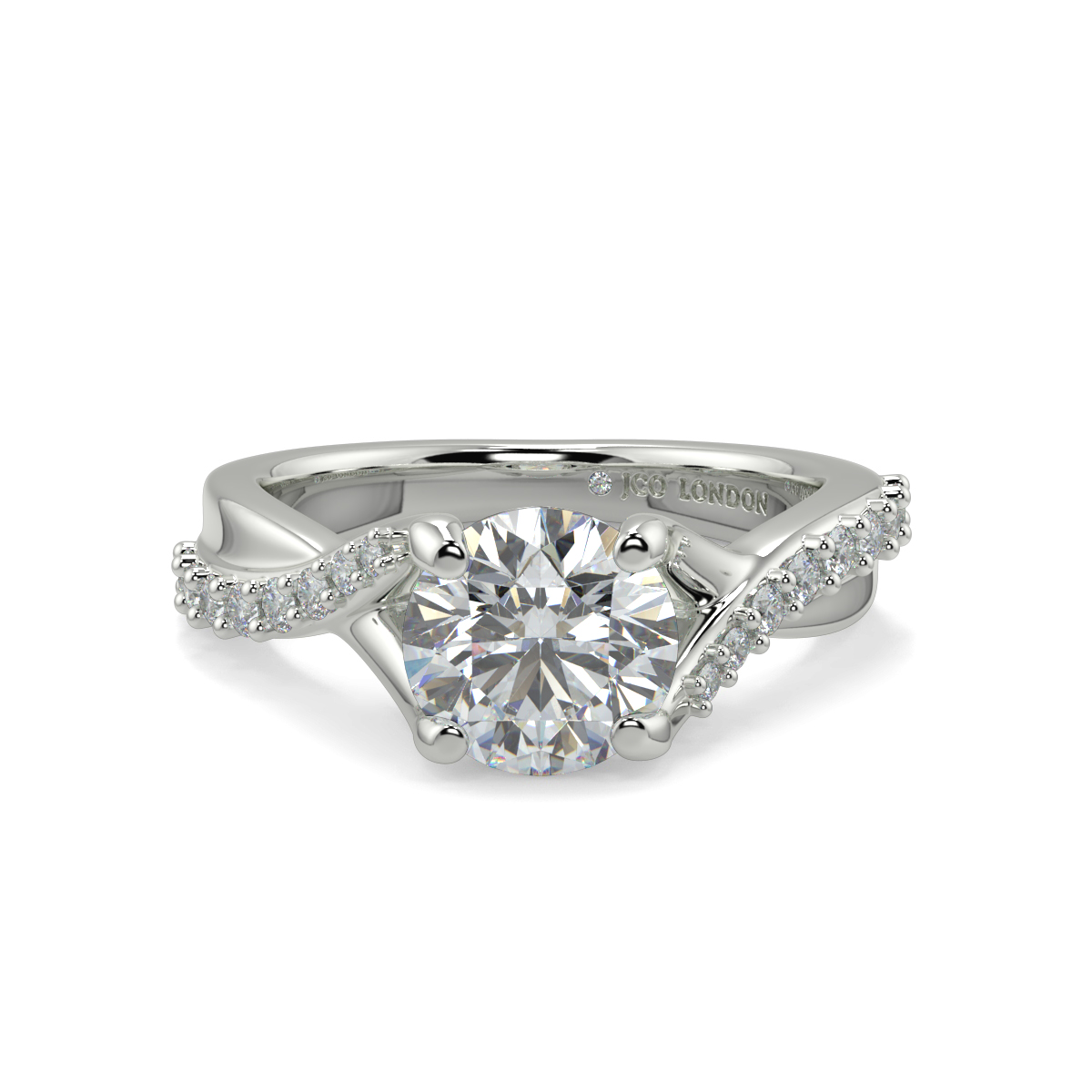 Round Shoulder Diamond  Engagement Rings