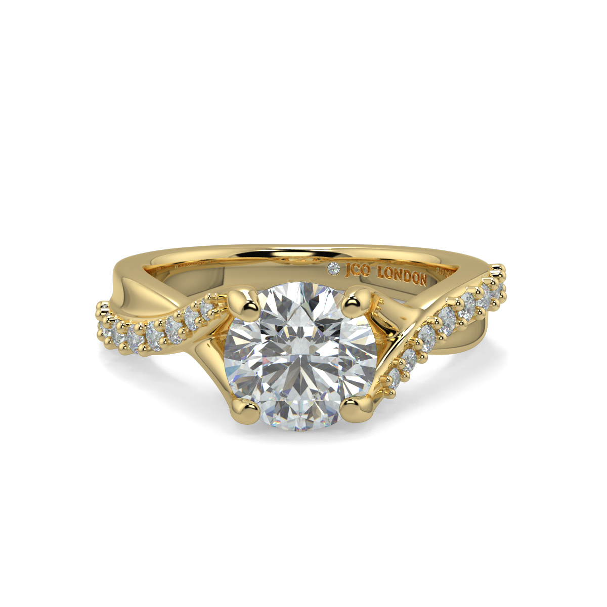 Round Shoulder Diamond  Engagement Rings