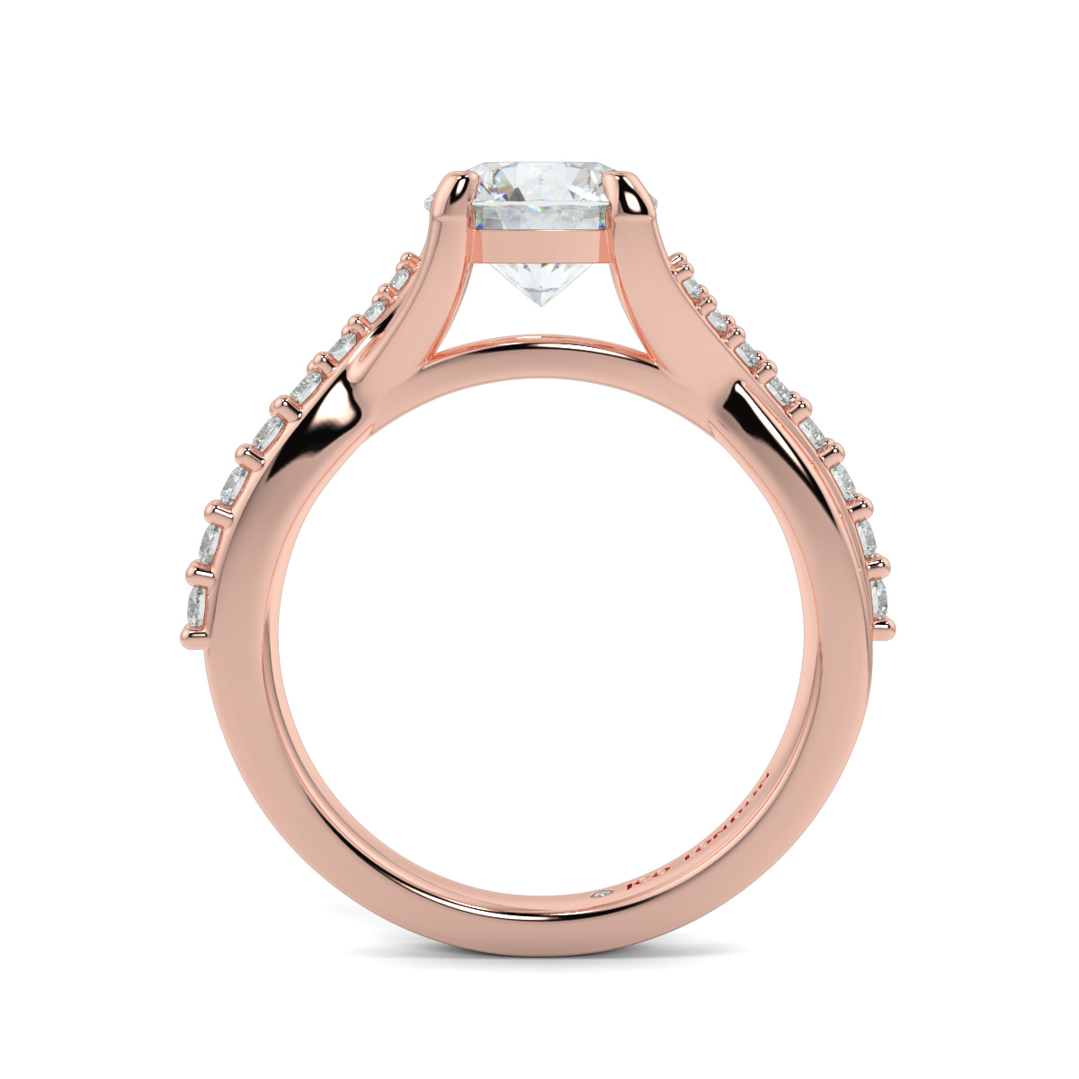 Round Shoulder Diamond  Engagement Rings
