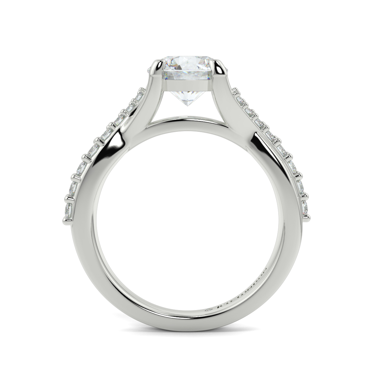 Round Shoulder Diamond  Engagement Rings