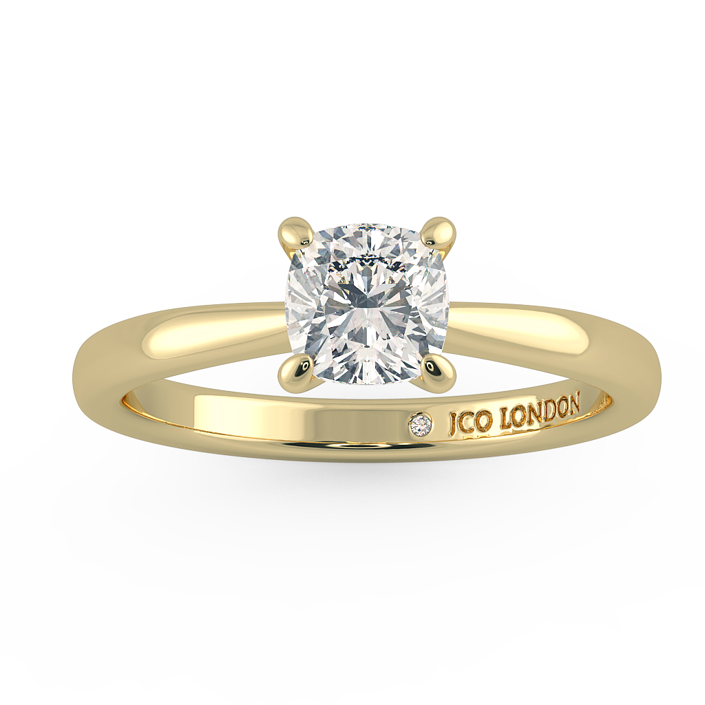 Cushion Solitaire Engagement Rings