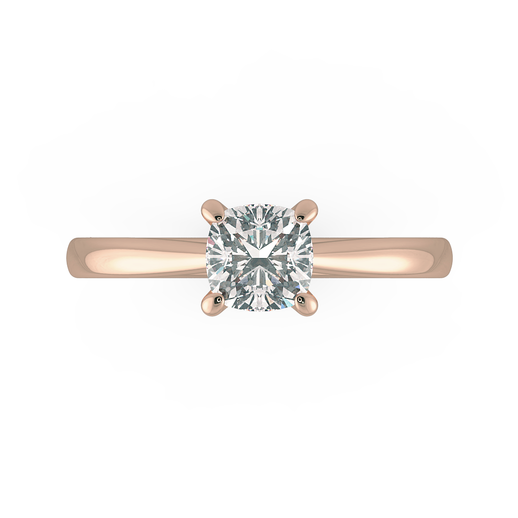 Cushion Solitaire Engagement Rings