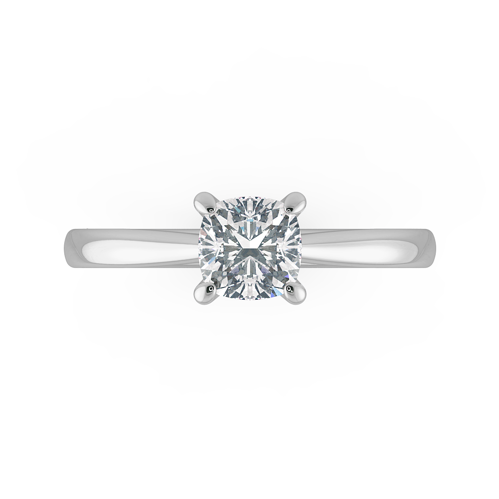 Cushion Solitaire Engagement Rings
