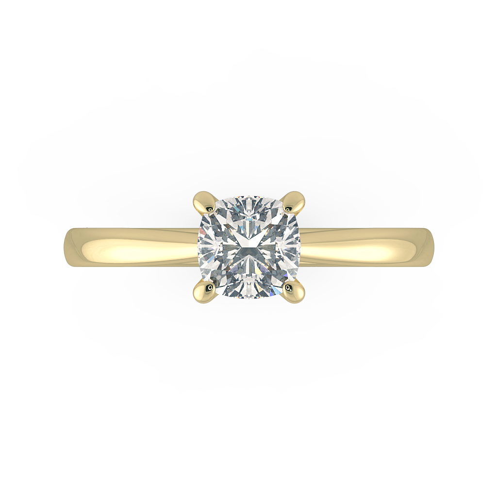 Cushion Solitaire Engagement Rings