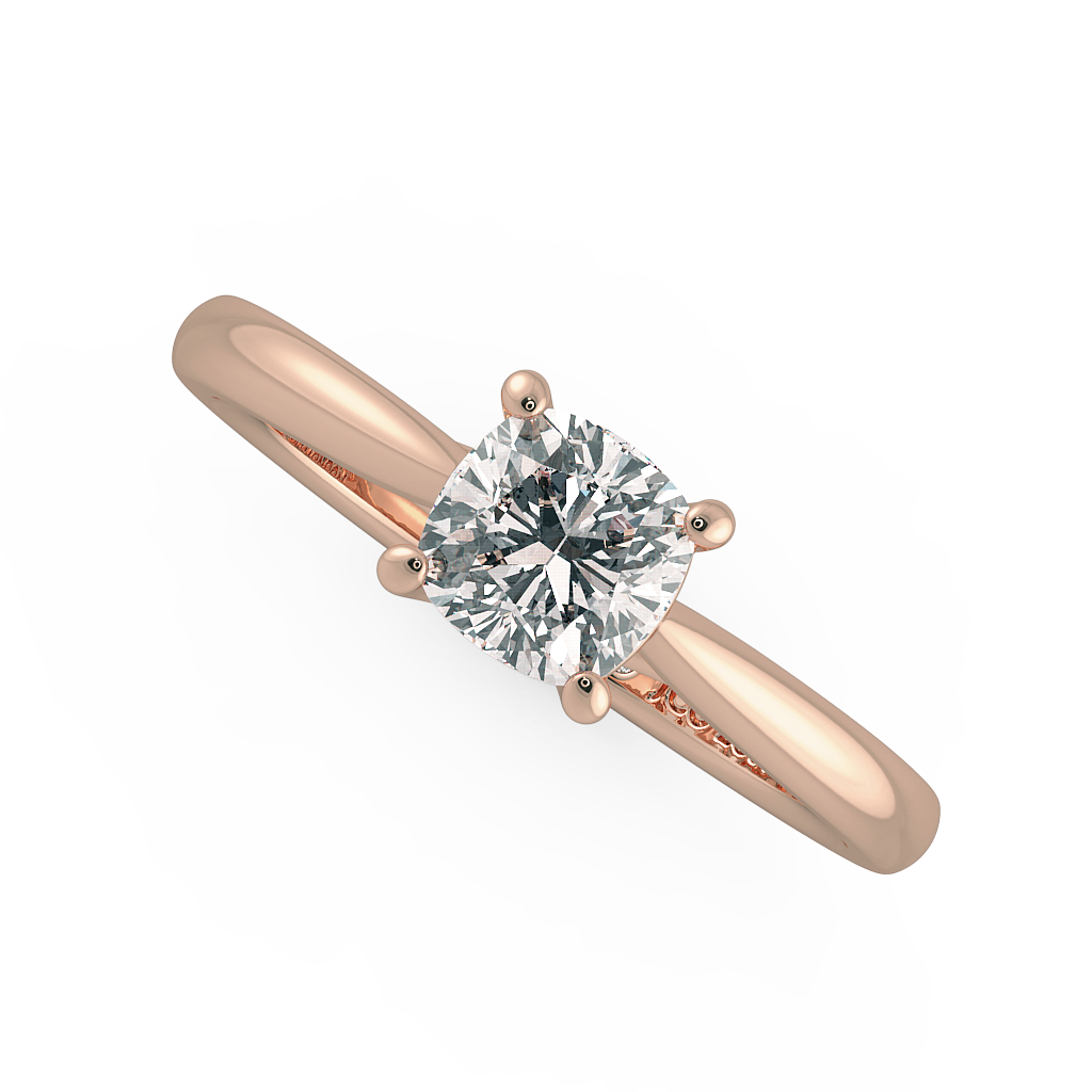 Cushion Solitaire Engagement Rings