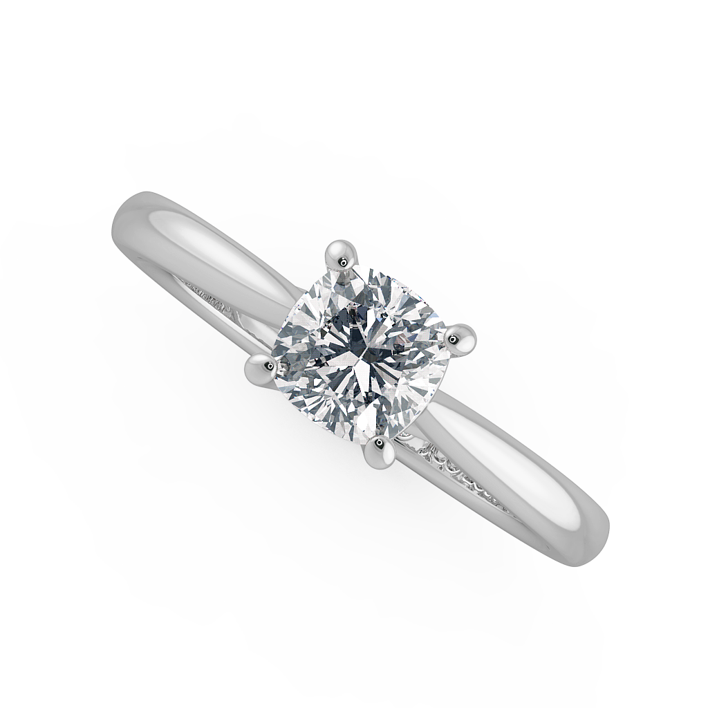 Cushion Solitaire Engagement Rings