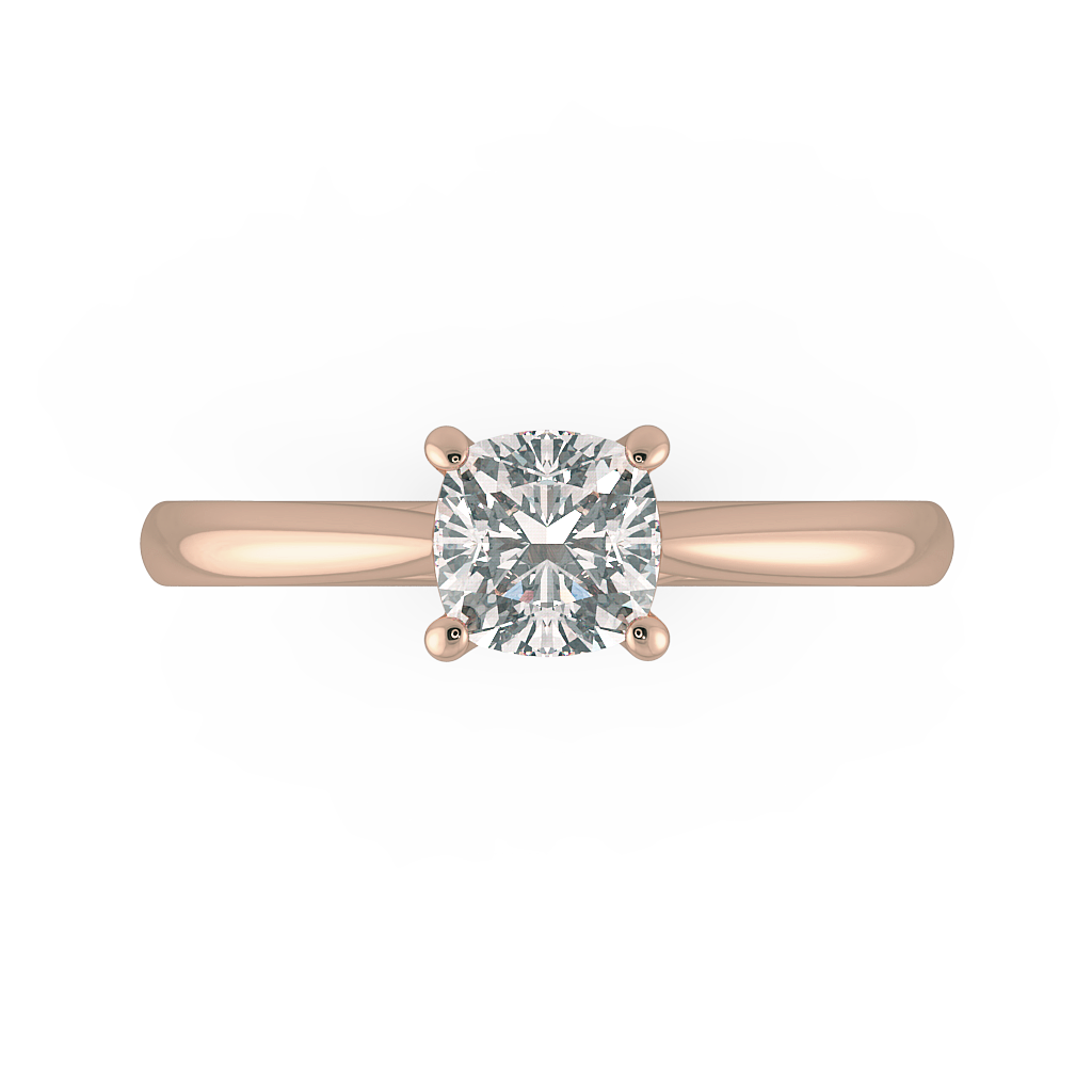 Cushion Solitaire Engagement Rings