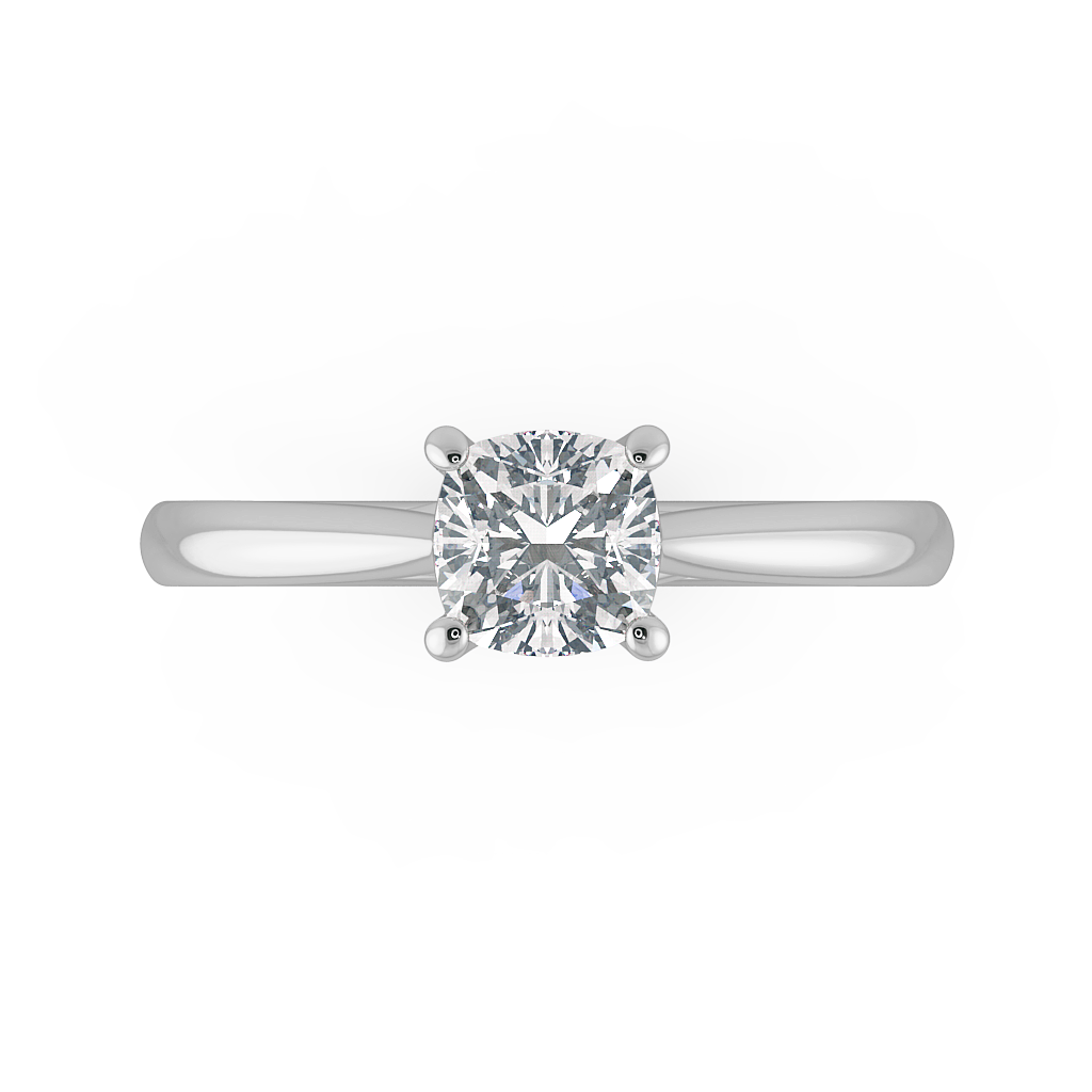 Cushion Solitaire Engagement Rings