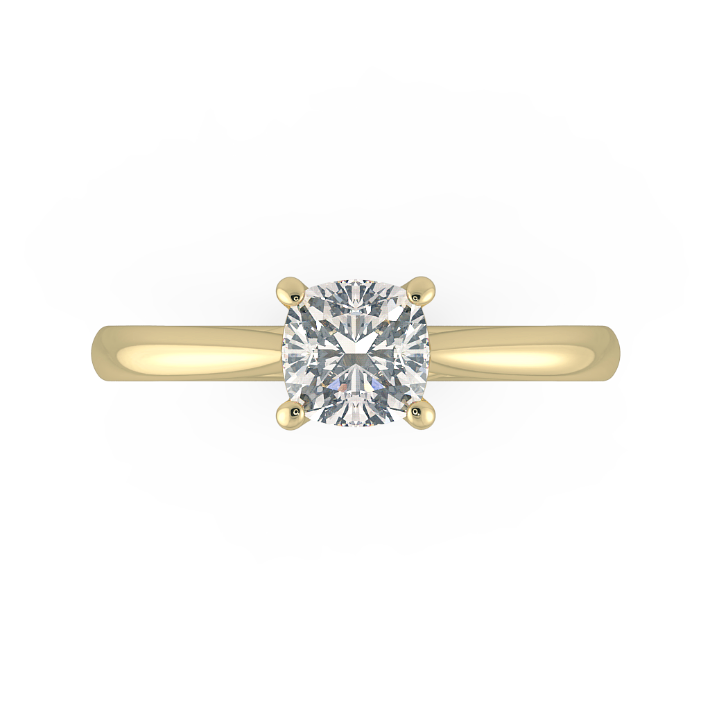Cushion Solitaire Engagement Rings