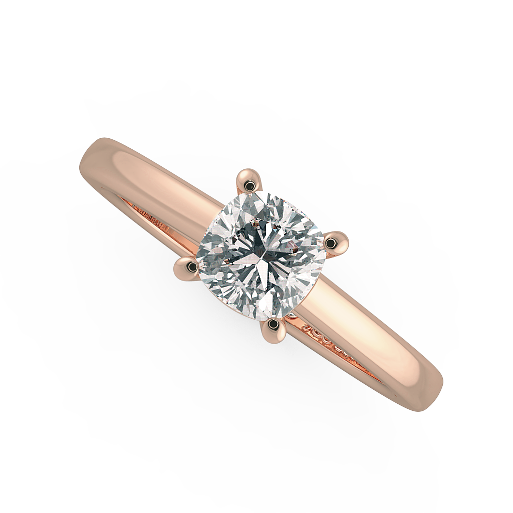 Cushion Solitaire Engagement Rings