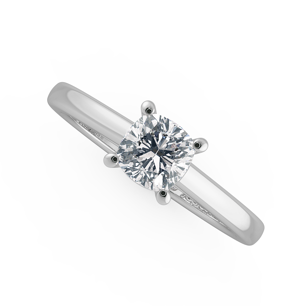 Cushion Solitaire Engagement Rings