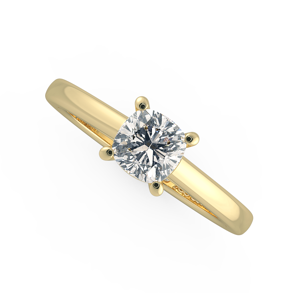 Cushion Solitaire Engagement Rings