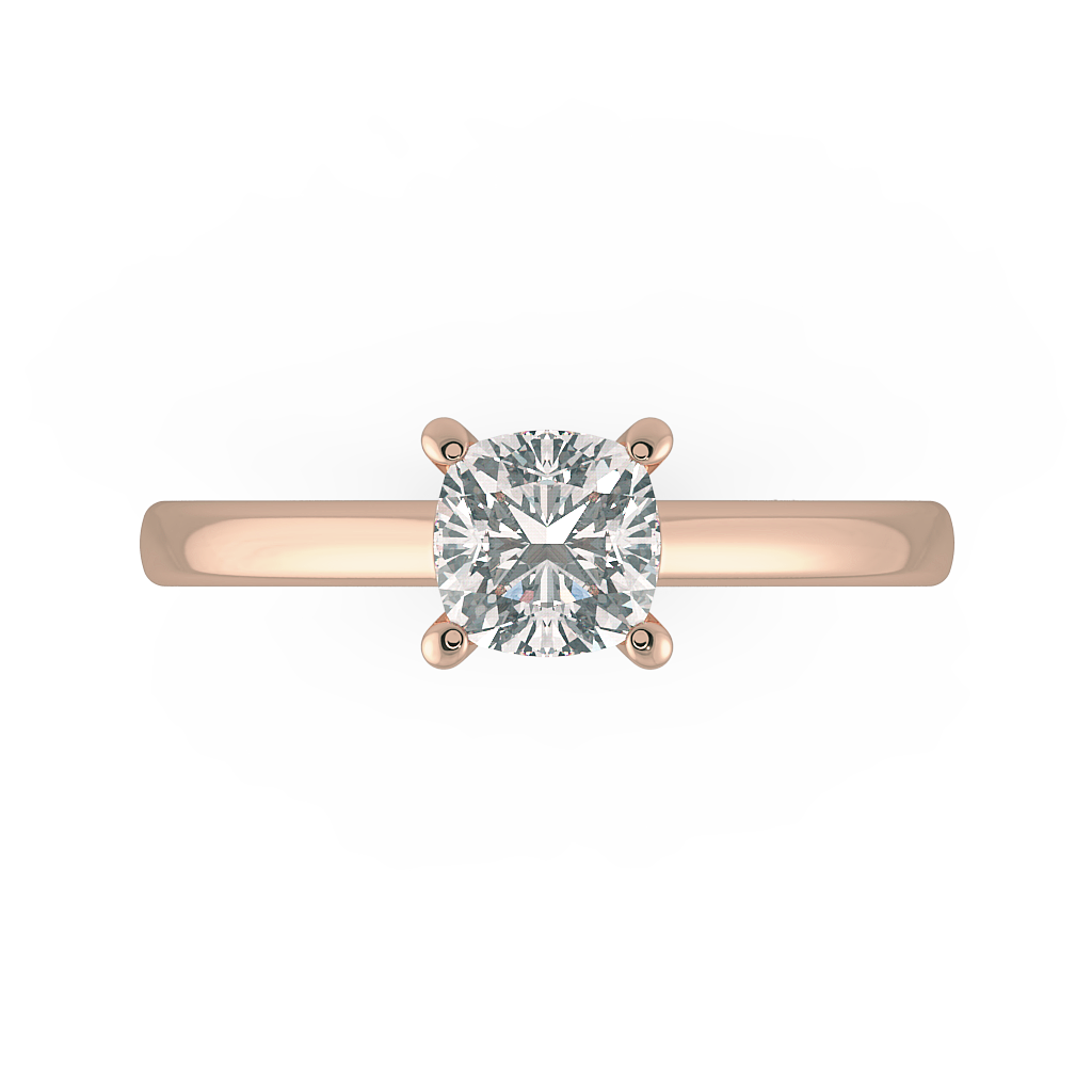 Cushion Solitaire Engagement Rings