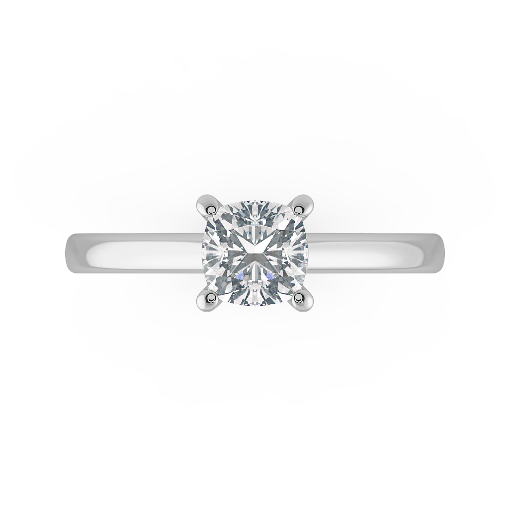 Cushion Solitaire Engagement Rings