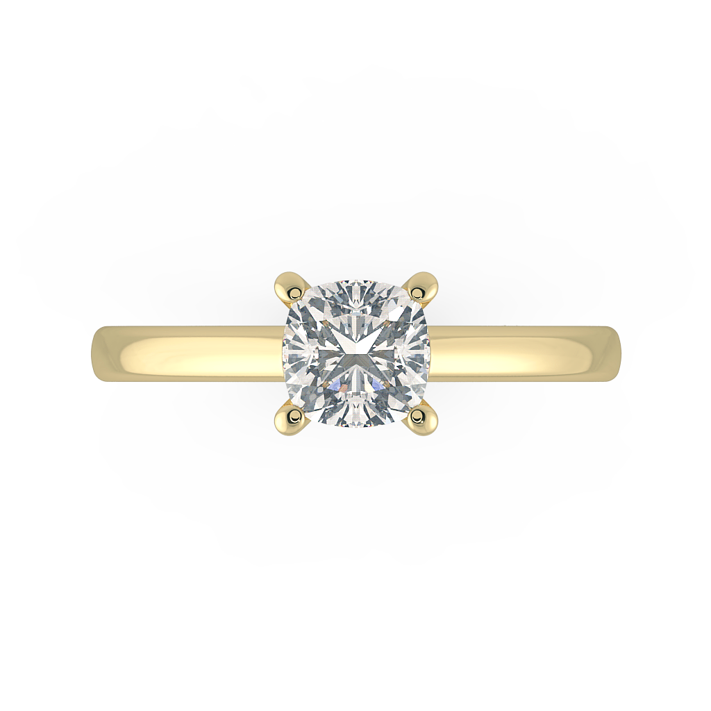 Cushion Solitaire Engagement Rings