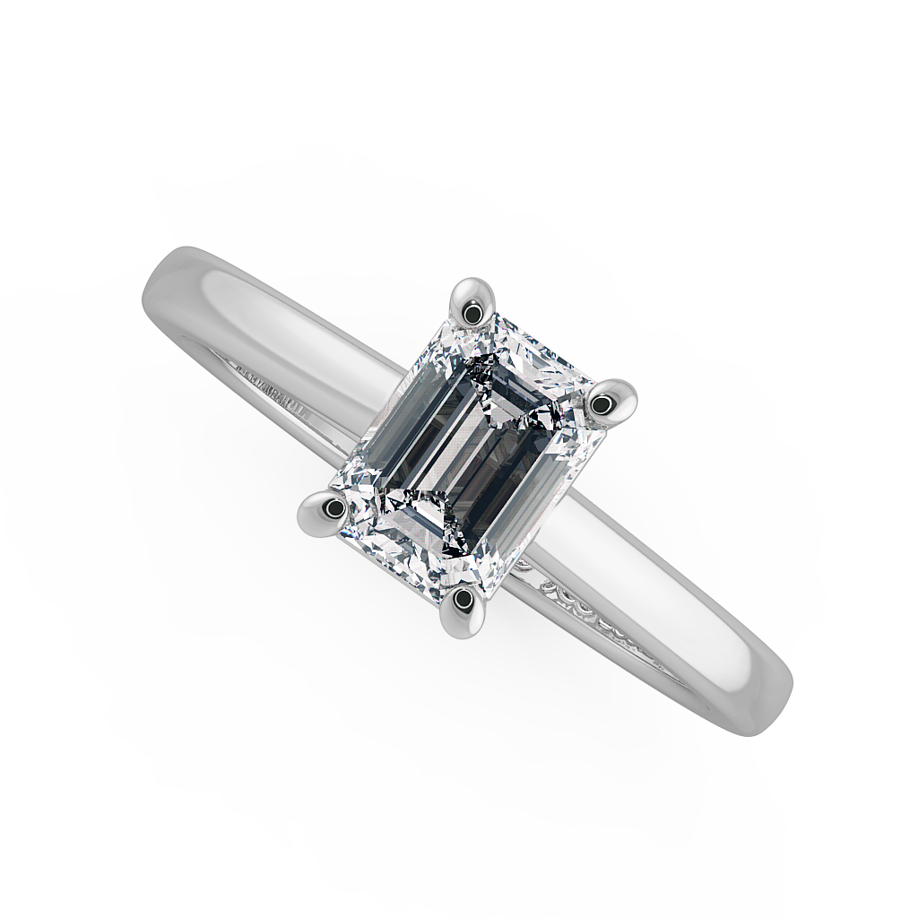 Emerald Solitaire Engagement Rings